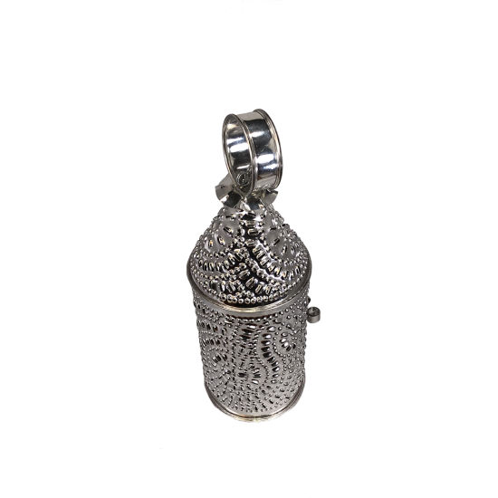 Asymmetrical Punched Tin Lantern
